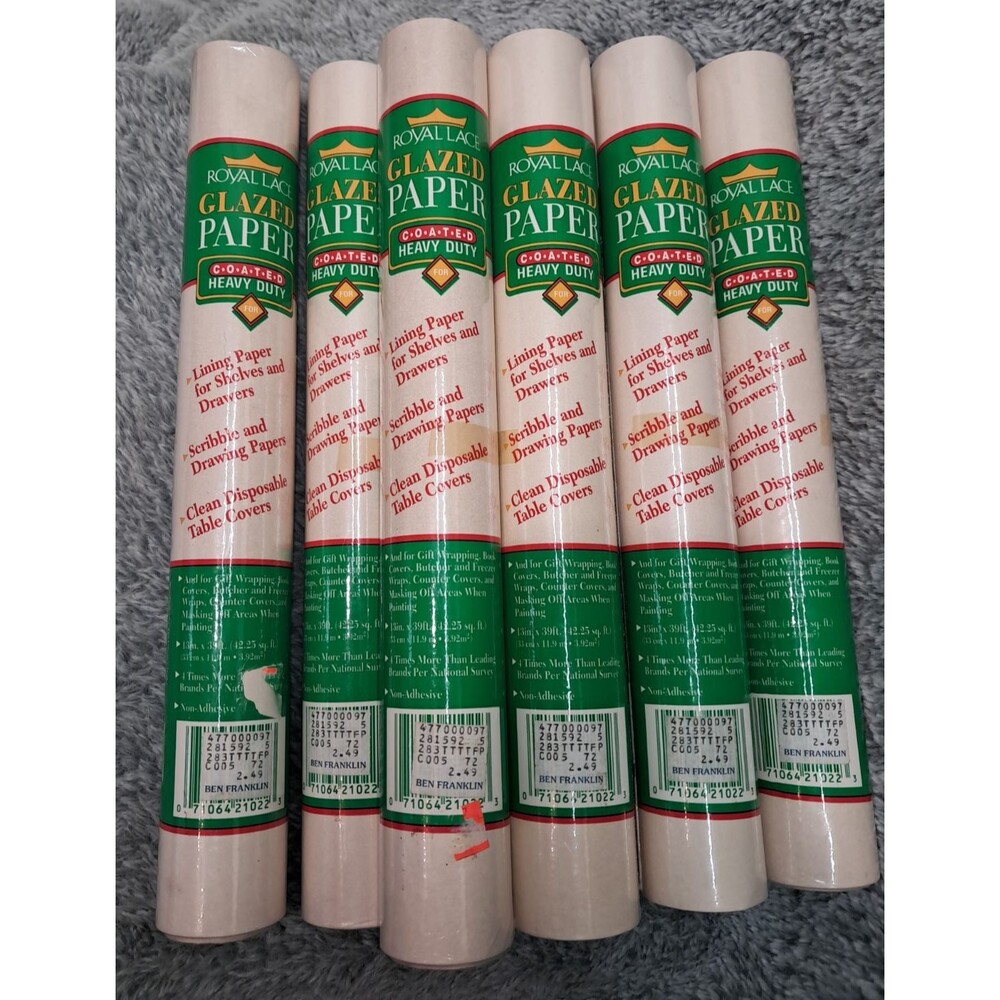 Lot VTG Royal Lace Glazed Paper Coated Heavy Duty Household Shelf Lining Drawing